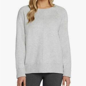 Max & Mia Butter Soft Seam Front Sweater in Heather Grey Size Large